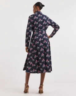 Joe Browns Floral Shirt Tie Waist Maxi Dress| Navy Multi -MONSON Clothing Shop y01if830725w