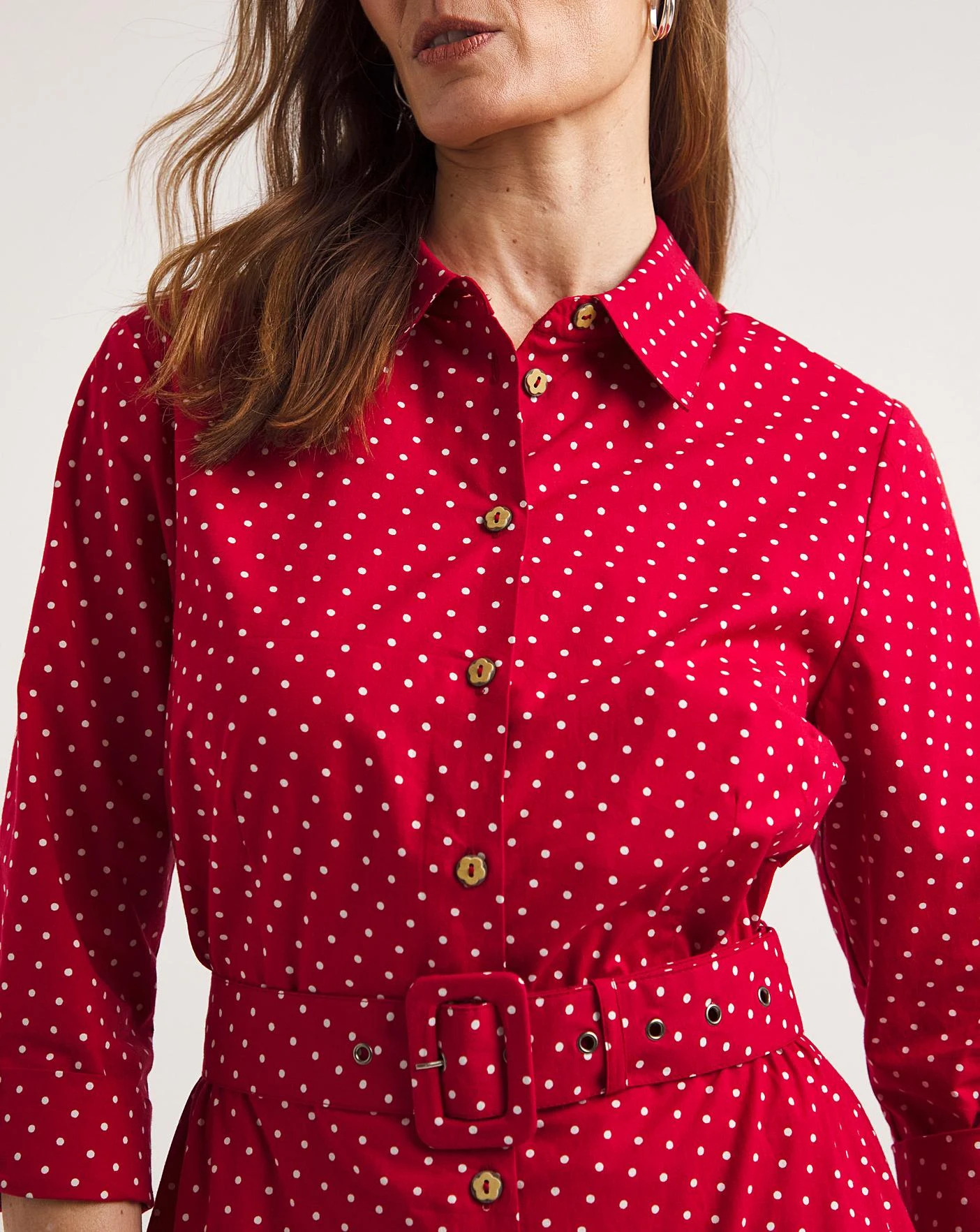 Joe Browns The Erin Midi Shirt Dress| Red 3 Joe Browns The Erin Midi Shirt Dress| Red - Image 3