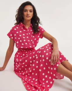 Joe Browns Polka Dot Passion Midi Dress| Red -MONSON Clothing Shop y01if842735w