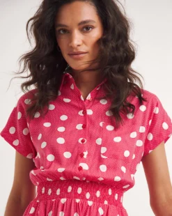 Joe Browns Polka Dot Passion Midi Dress| Red -MONSON Clothing Shop y01if842736w