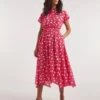 Joe Browns Polka Dot Passion Midi Dress| Red