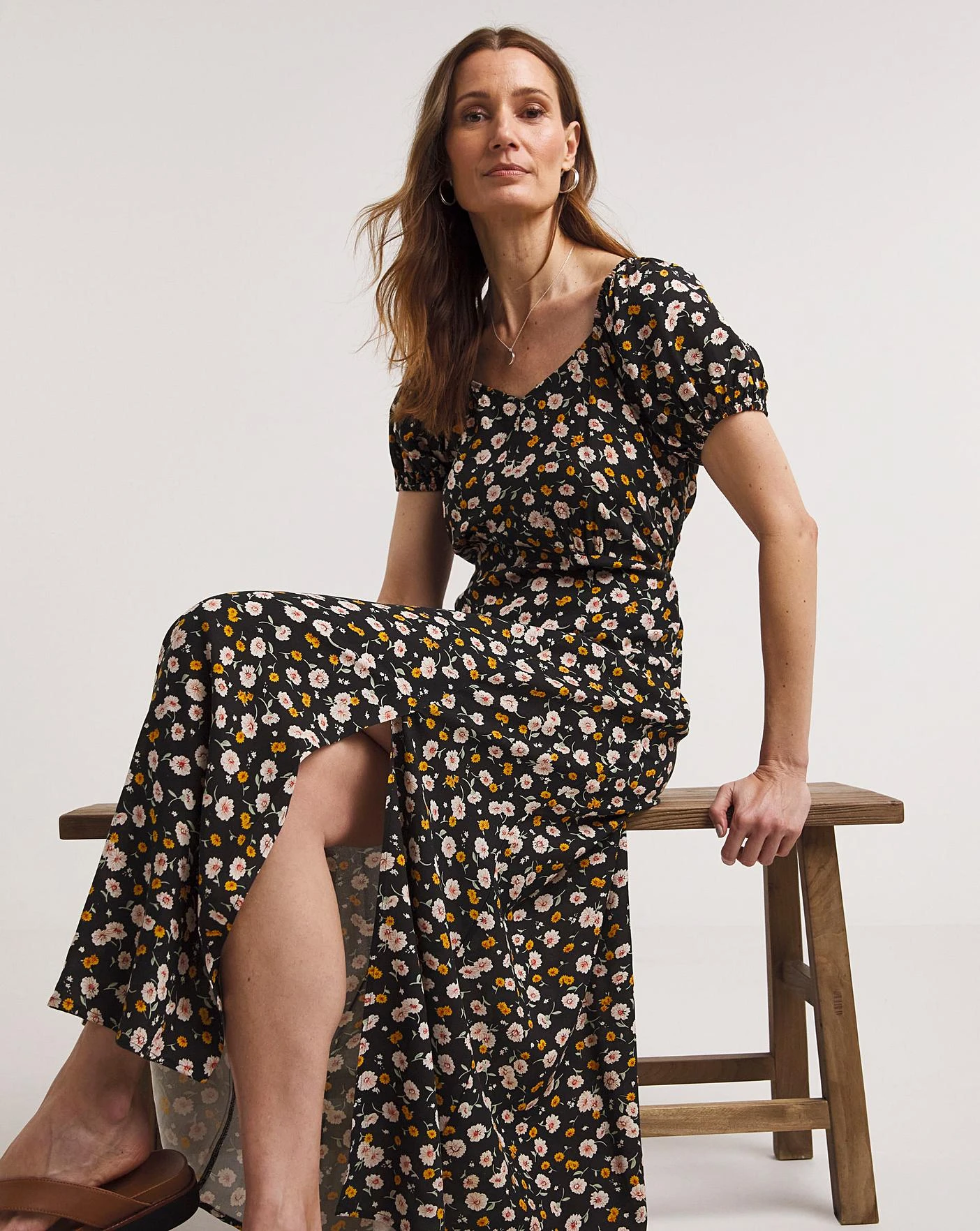 Joe Browns Blissful Buttercups Ditsy Dress| Black 3 Joe Browns Blissful Buttercups Ditsy Dress| Black - Image 3