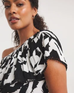 Roma Bardot Maxi Beach Dress| Abstract -MONSON Clothing Shop y01it993727w