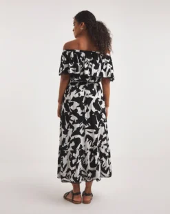 Roma Bardot Maxi Beach Dress| Abstract -MONSON Clothing Shop y01it993728w