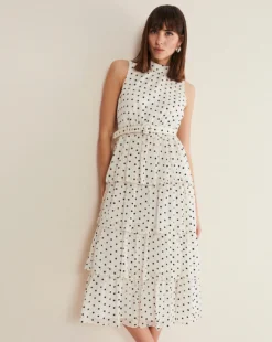 Phase Eight Rita Spot Tulle Midi Dress| Black/Ivory -MONSON Clothing Shop y01nl305571s
