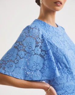 Joanna Hope Stretch Lace Dress| Blue -MONSON Clothing Shop y01ow156738w