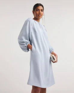 Joanna Hope Big Sleeve Shift Dress| Soft Blue
