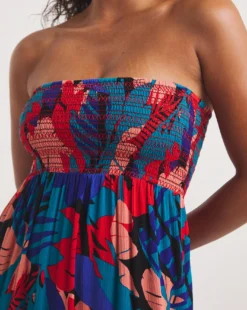 Midi Beach Dress| Tropical Print -MONSON Clothing Shop y01qs099725w