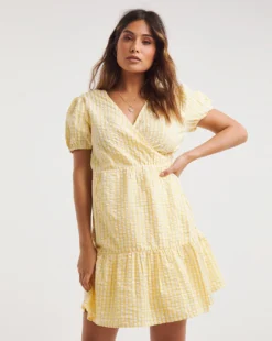 Anise Wrap Mini Beach Dress| Check