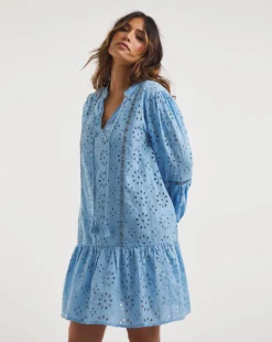 Anise Ladder Detail Mini Beach Dress| Blue