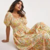 Anise Square Neck Maxi Beach Dress| Floral Print