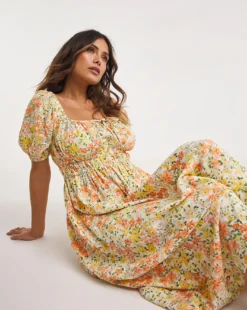 Anise Square Neck Maxi Beach Dress| Floral Print