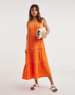 Anise Ladder Detail Maxi Beach Dress| Coral