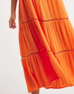 Anise Ladder Detail Maxi Beach Dress| Coral -MONSON Clothing Shop y01qs972727w