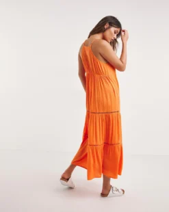Anise Ladder Detail Maxi Beach Dress| Coral -MONSON Clothing Shop y01qs972728w