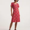 Joe Browns Rachel Jersey Dress| Red Multicolour