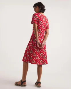 Joe Browns Rachel Jersey Dress| Red Multicolour -MONSON Clothing Shop y01ua705743w
