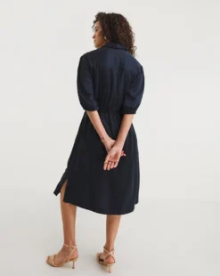 French Connection Elkie Twill Dress| Blue -MONSON Clothing Shop y01ux422744w