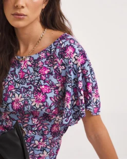 French Connection Fotini Delph Cut Out Back Dress| Blue -MONSON Clothing Shop y01ux473730w