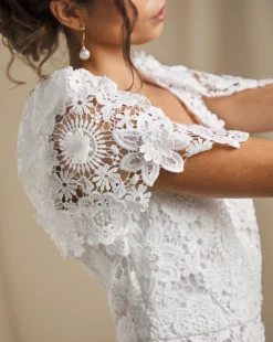 Joanna Hope Ivory 3D Lace Midi Dress| Ivory 7 Joanna Hope Ivory 3D Lace Midi Dress| Ivory -MONSON Clothing Shop y01wi595501w