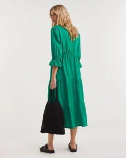 Cotton Button Through Dress| Green -MONSON Clothing Shop y01wm212722w