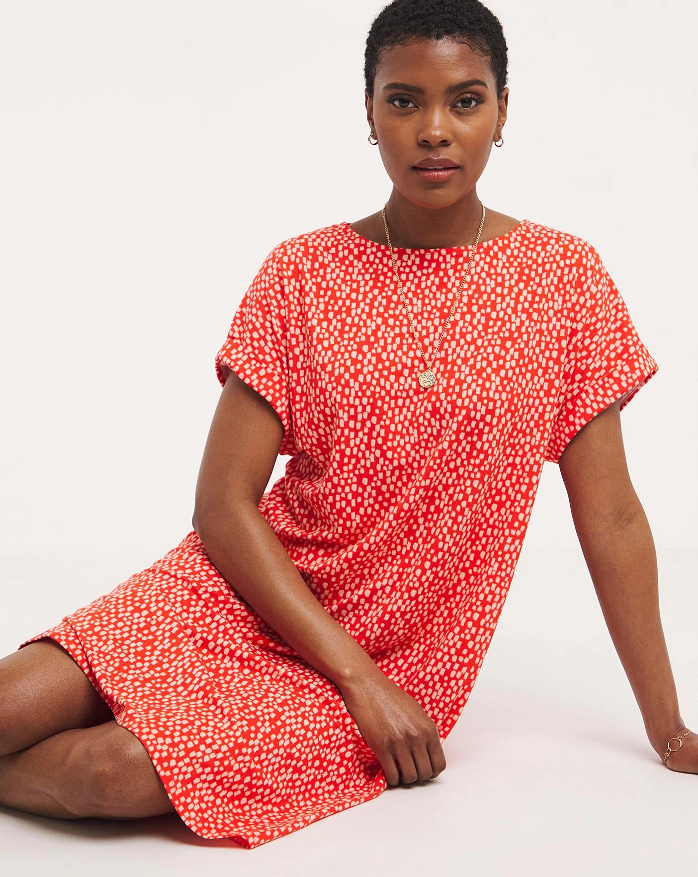 Great Value Soft Touch Swing Dress| Red Print 1 Great Value Soft Touch Swing Dress| Red Print