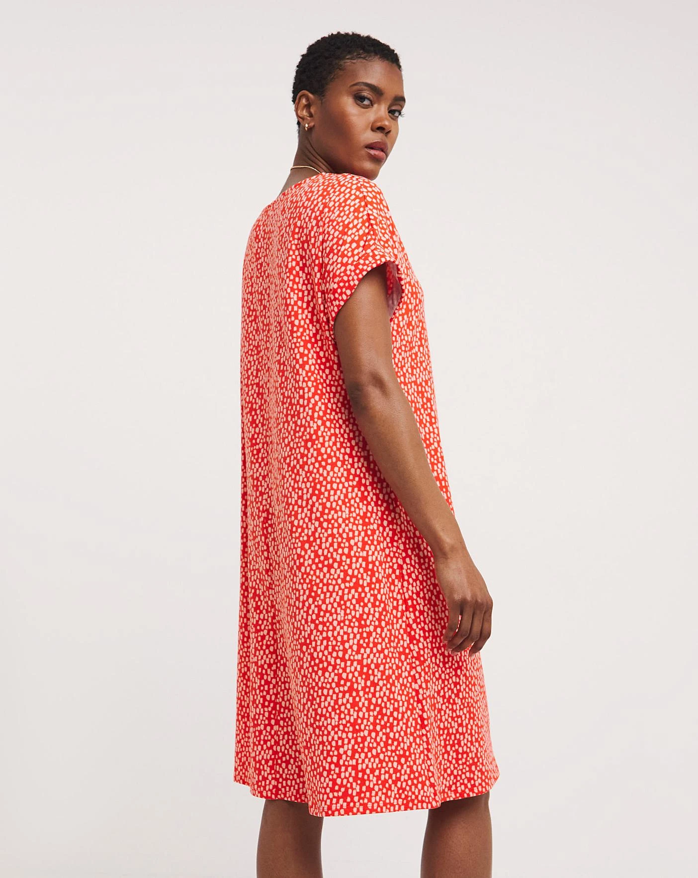 Great Value Soft Touch Swing Dress| Red Print 2 Great Value Soft Touch Swing Dress| Red Print - Image 2