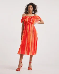 Summer Plisse Bardot Sun Dress| Tie Dye -MONSON Clothing Shop y01wm519749w