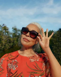 Linen Mix Smock Dress With Puff Sleeves And Open Back| Orange Floral