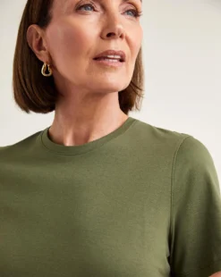 Cotton T-Shirt Dress| Khaki -MONSON Clothing Shop y01wm873706w