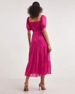 Whistles Flower Charm Print Dress| Pink Multi-coloured -MONSON Clothing Shop y01xt769720w