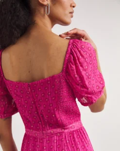 Whistles Flower Charm Print Dress| Pink Multi-coloured -MONSON Clothing Shop y01xt769721w