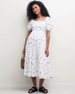 Nobody's Child Tallulah Organic Cotton Midi Dress| White
