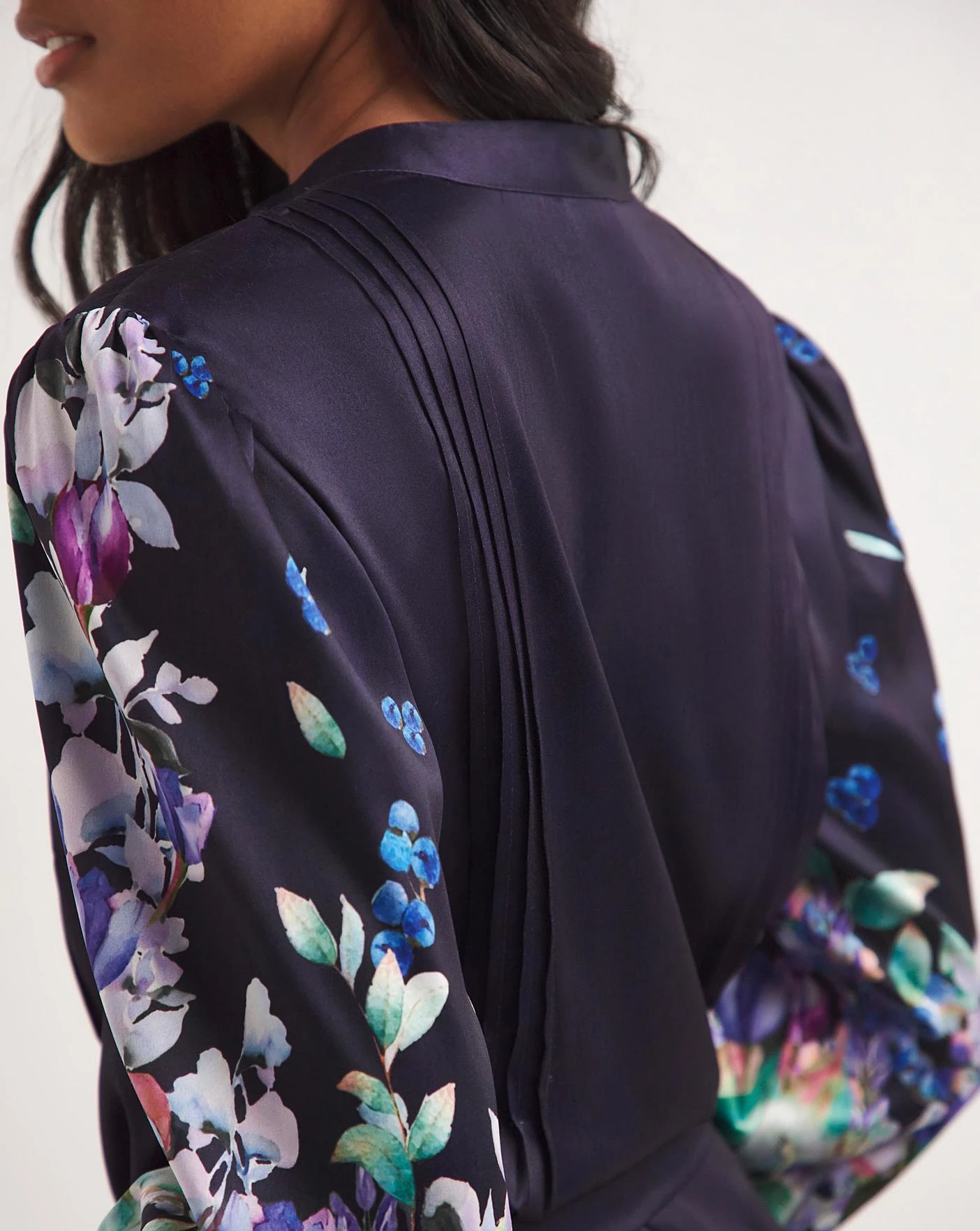 Raishma Studio Floral Print Tie-Front Midi Dress| Navy 3 Raishma Studio Floral Print Tie-Front Midi Dress| Navy - Image 3