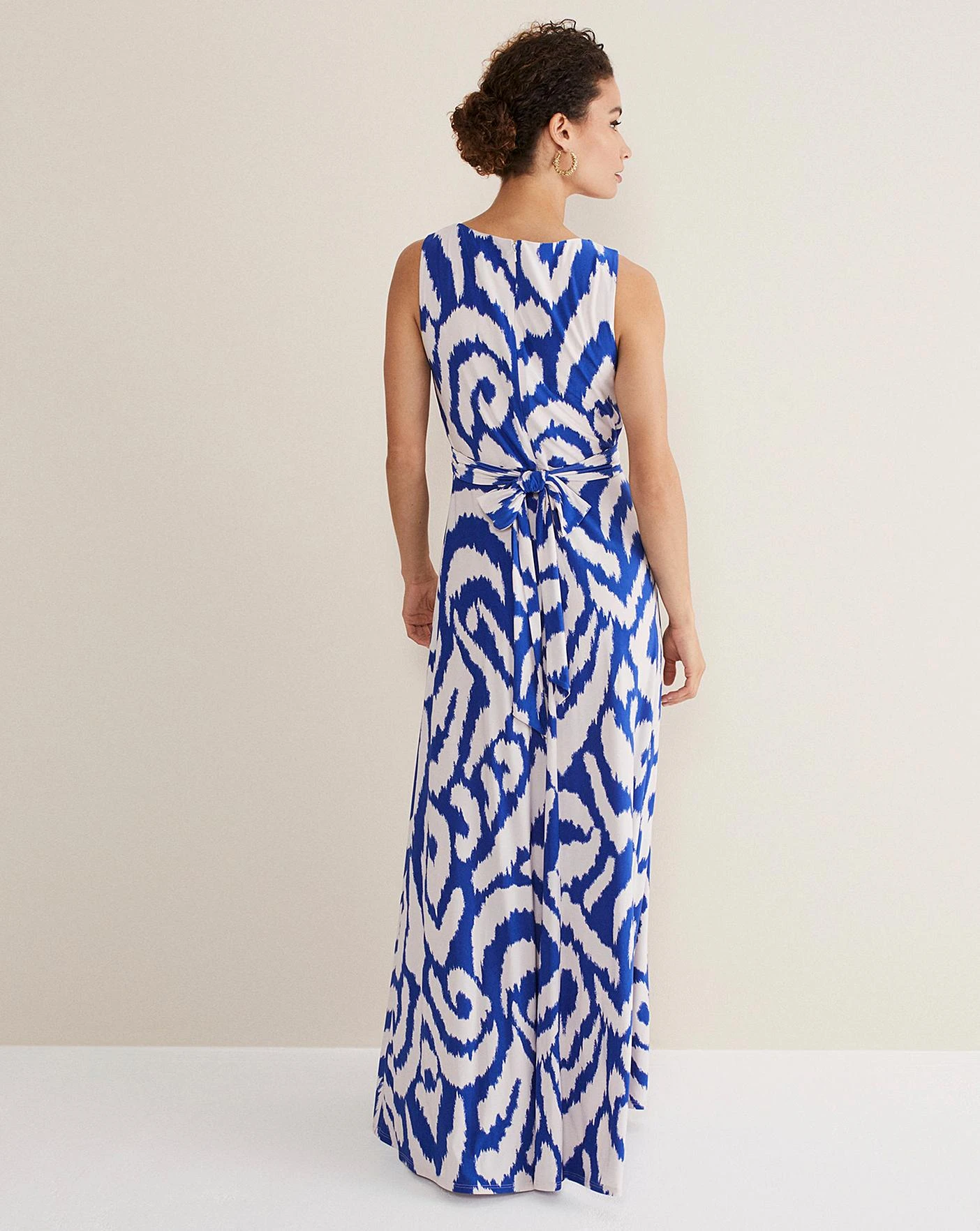 Phase Eight Artemis Jersey Print Maxi Dress| Blue Multi-coloured 3 Phase Eight Artemis Jersey Print Maxi Dress| Blue Multi-coloured - Image 3