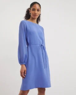French Connection Addinalla Balloon Sleeve Dress| Blue -MONSON Clothing Shop y01yu437746w