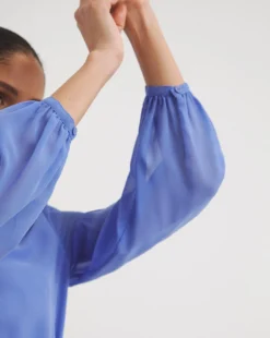 French Connection Addinalla Balloon Sleeve Dress| Blue -MONSON Clothing Shop y01yu437747w