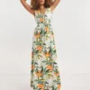Joe Browns Tropical Maxi Jersey Dress| White Multi-coloured