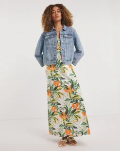 Joe Browns Tropical Maxi Jersey Dress| White Multi-coloured -MONSON Clothing Shop y01zy978762w