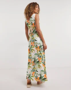 Joe Browns Tropical Maxi Jersey Dress| White Multi-coloured -MONSON Clothing Shop y01zy978763w