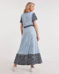 Julipa Mixed Print Jersey Dress| Blue Print -MONSON Clothing Shop y07eg434737w