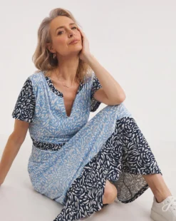 Julipa Mixed Print Jersey Dress| Blue Print -MONSON Clothing Shop y07eg434738w