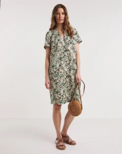 Julipa Linen Shift Dress| Stone Print -MONSON Clothing Shop y07eg540752w