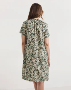 Julipa Linen Shift Dress| Stone Print -MONSON Clothing Shop y07eg540753w