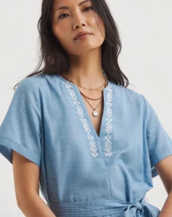 Julipa Chambray Embroidered Dress| Blue 6 Julipa Chambray Embroidered Dress| Blue -MONSON Clothing Shop y07eg686727w