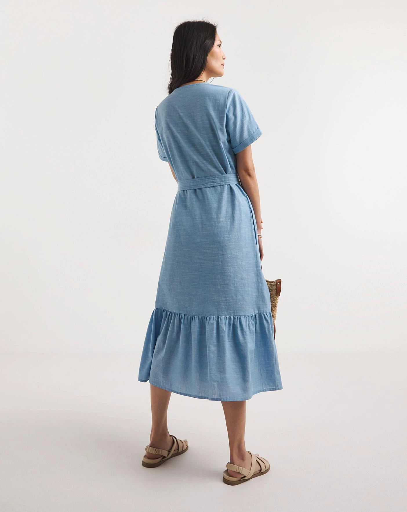 Julipa Chambray Embroidered Dress| Blue 4 Julipa Chambray Embroidered Dress| Blue - Image 4