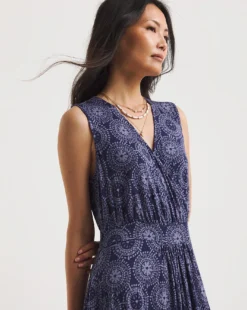 Julipa V Neck Jersey Dress| Navy Print -MONSON Clothing Shop y07eg693728w