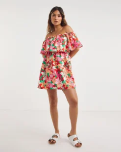 Value Bardot Beach Dress| Floral Print
