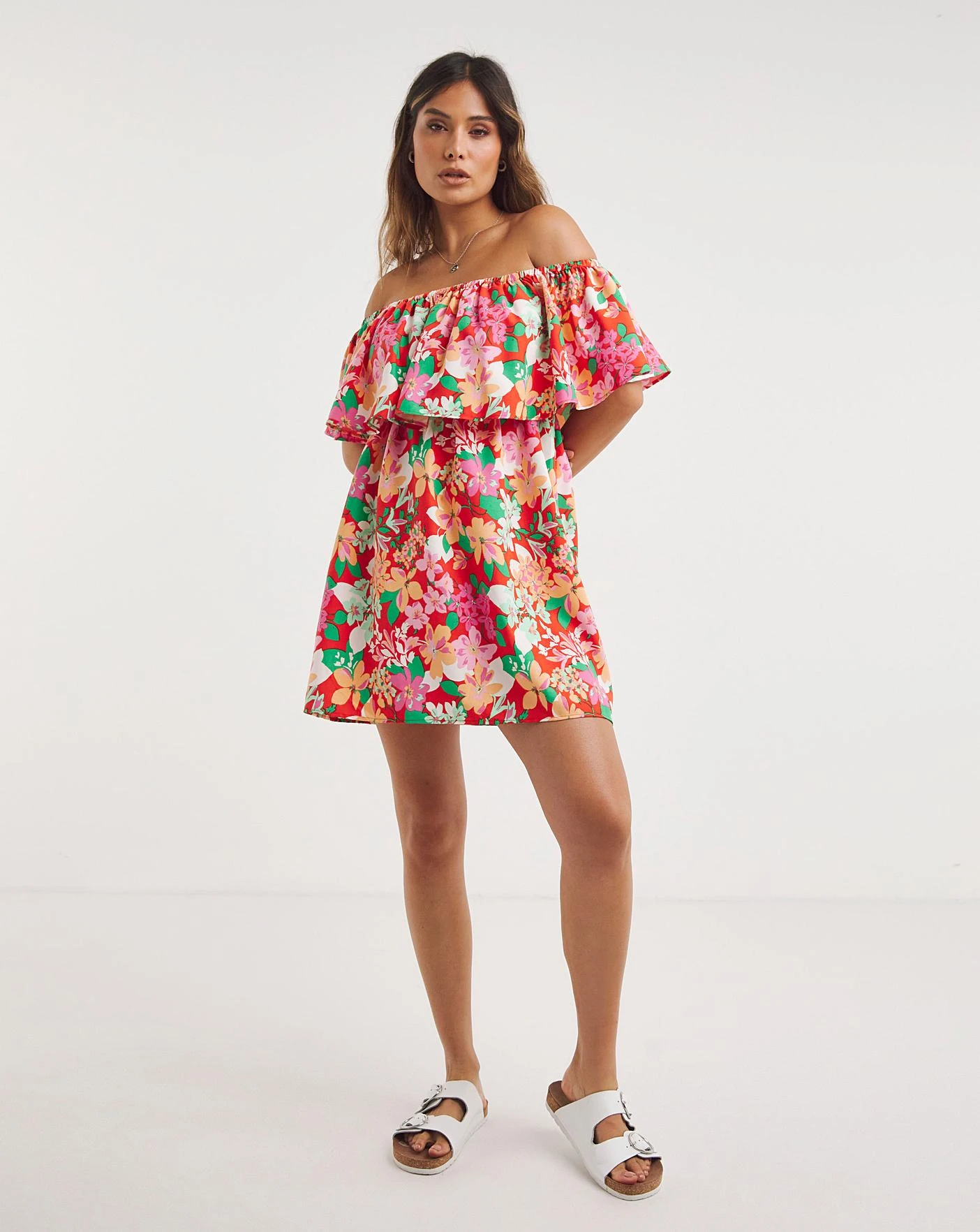 Value Bardot Beach Dress| Floral Print 1 Value Bardot Beach Dress| Floral Print