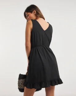 Simply Be Value Wrap Over Beach Dress| Black -MONSON Clothing Shop z01pq767727w